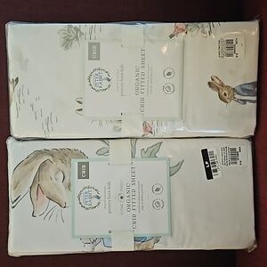 Organic Fitted Crib Sheet Set Peter Rabbit